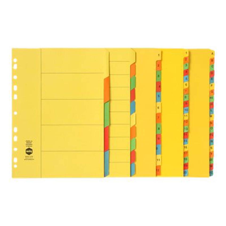 Marbig Dividers Manilla A4 Bright Colours 10 Tab Winc