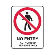 Brady No Entry Authorised Persons Only 900 x 600 mm C1 Reflective Metal White/red/black