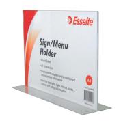 Esselte Sign Menu Holder Landscape Double Sided A4 Clear