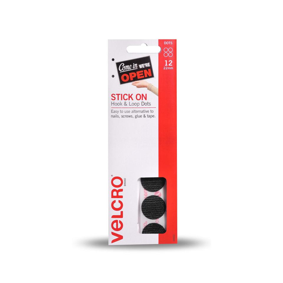 Velcro 24502 Hang Handy Dots 22mm Black Packet 12