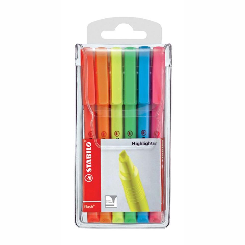 Stabilo Flash Highlighter Assorted Colours Set 6