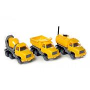 Plasto Yellow Construction Set Small (26 Cm) 3 Vehicles Assorted
