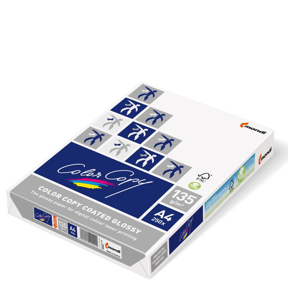 Mondi Color Copy A4 Glossy Coated Paper 135gsm White Pack 250 Winc