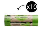 Envirostar 80 Litre Extra Heavy Duty Green Compostable Bin Liner 43um Printed Roll 10 Carton 10