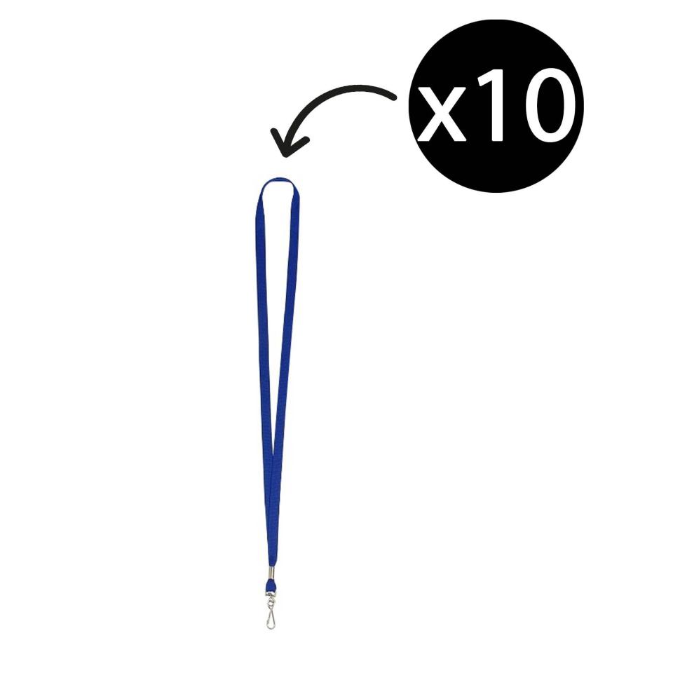 Rexel Flat Lanyard With Swivel Clip 520mm Blue Pack 10