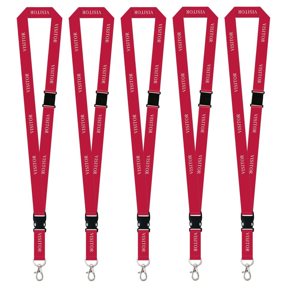 Corporate Express Pre-printed Visitor Lanyards Red Pack 5 | Winc