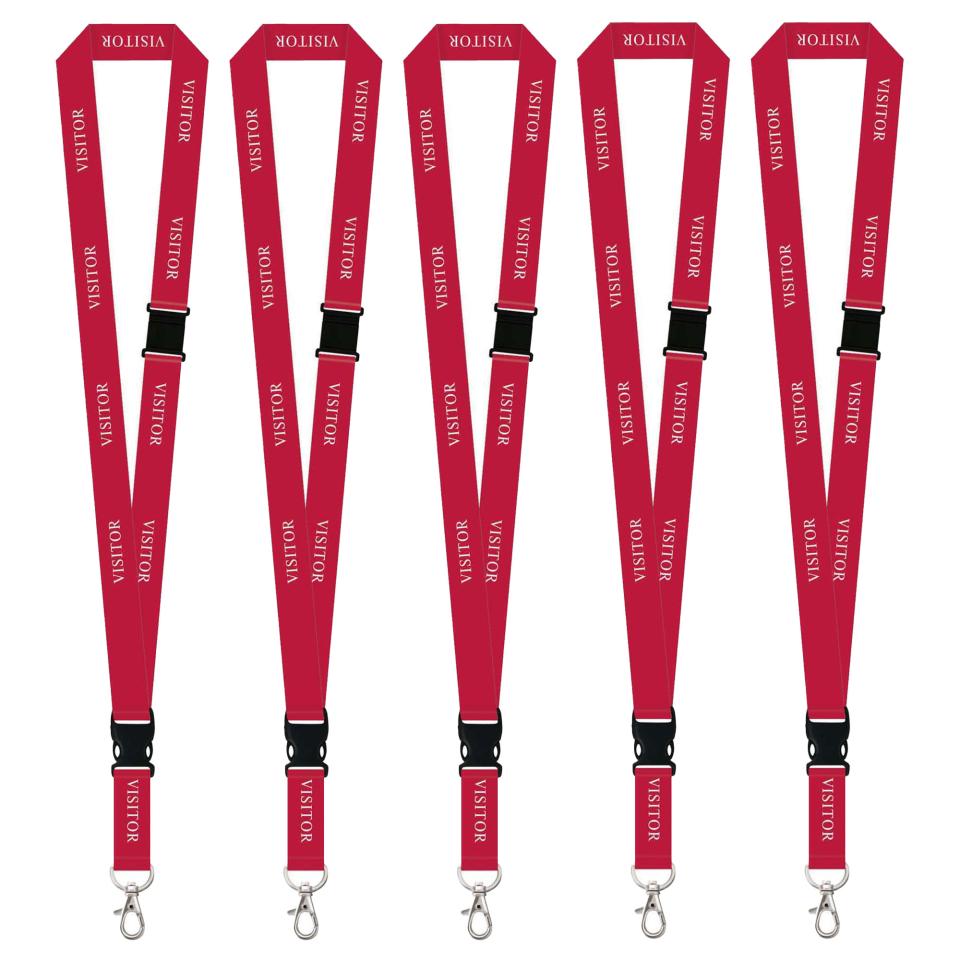 Corporate Express Pre-printed Visitor Lanyards Red Pack 5