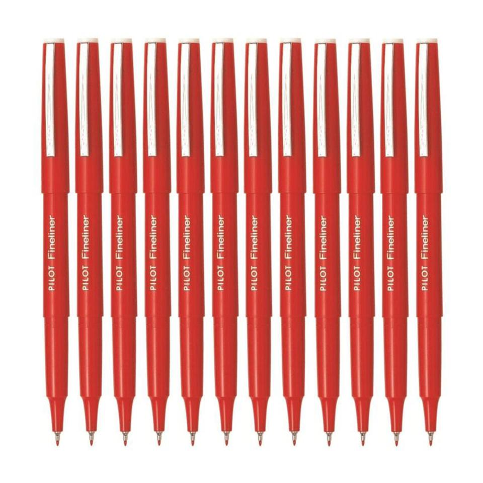 Pilot Fineliner Pen Medium 0.4mm Red Box 12