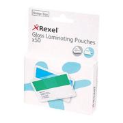 Rexel 180 Micron Gloss Laminating Pouches 67 x 98 mm Pack 50