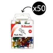 Esselte 45110 Push Pins Assorted Colours Pack 50