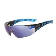 Scope Speed Safety Spectacles Blue Miror Lens W Reflective Coating Blue Black Frame Pair