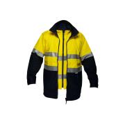 Prime Mover Ww777-1Y/N-2XL 100 Cotton Drill 4 In 1 Jacket Yellow/Navy Taped 2XL