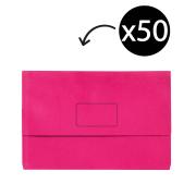 Marbig Slimpick Document Wallet Foolscap Pink Box 50
