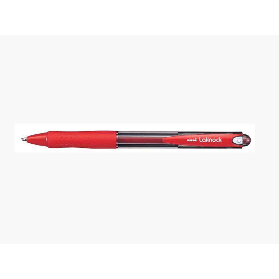 Uni-ball Laknock Retractable Ballpoint Pen Medium 1.0mm Red Box 12