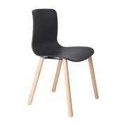Dal Acti Chair 4 Leg Timber Frame Charcoal Shell