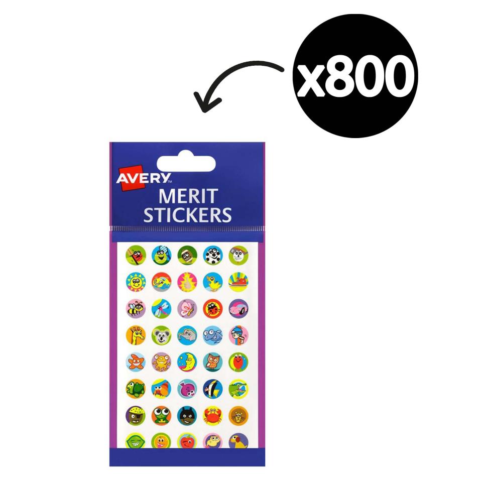 Avery Merit Stickers Mini Assorted 13mm Pack 800