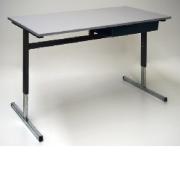 DDK Student Desk Height Adjustable T Leg in Grey