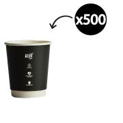 Truly Eco Double Wall Uni 90mm Coffee Cup Black 8oz Carton 500