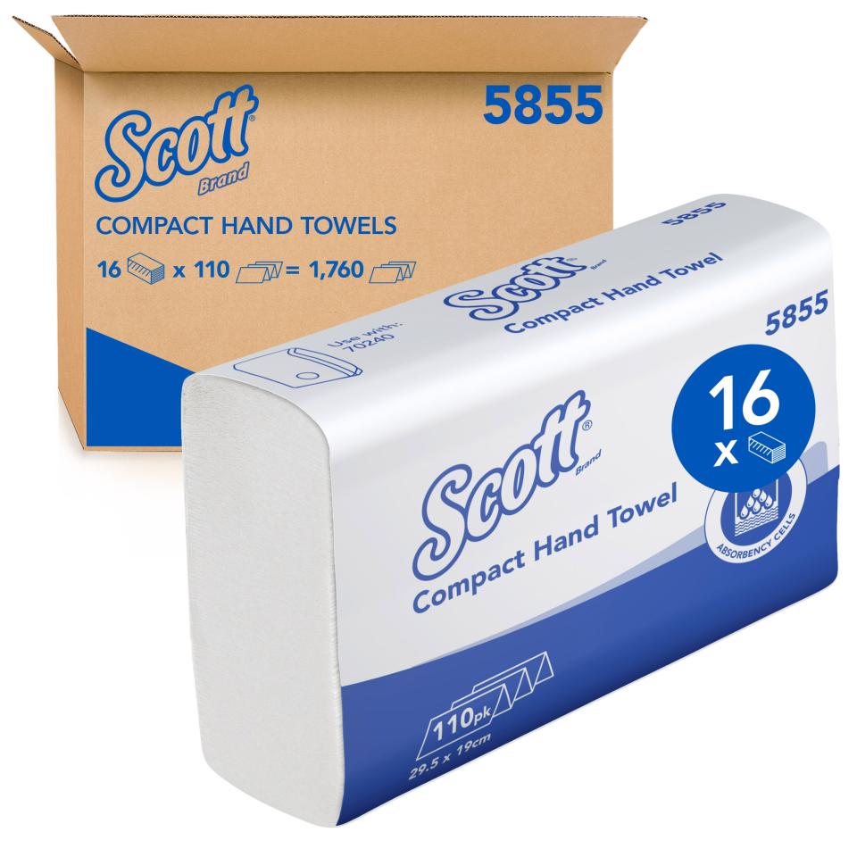 Scott 5855 Compact Hand Towels 110 Sheets Carton 16
