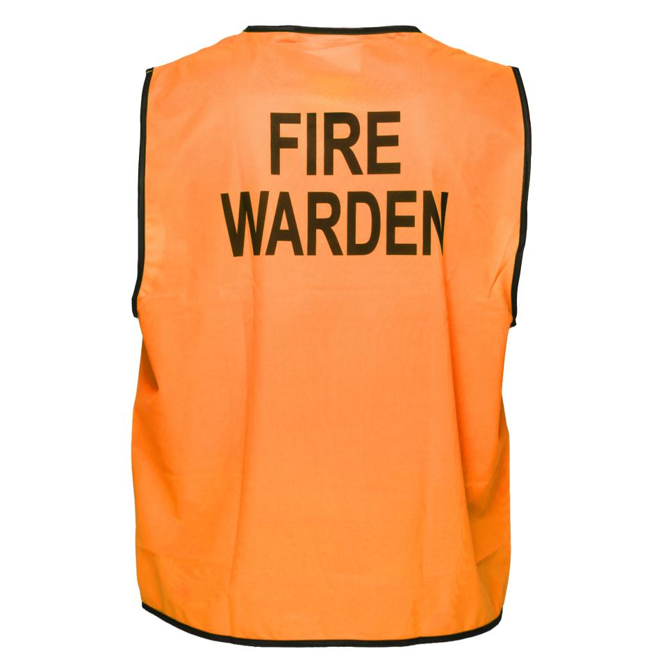 Prime Mover MV118 Printed Fire Warden Day Vest Orange