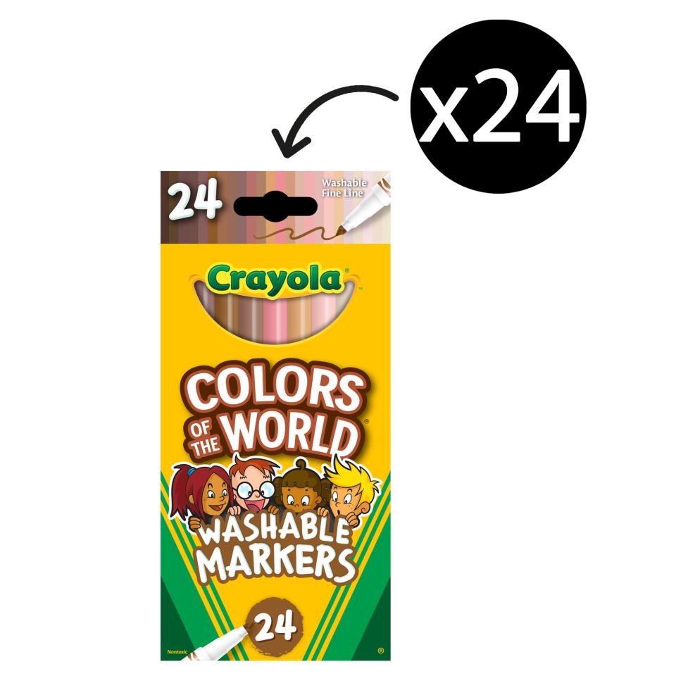 Crayola Colors Of The World Fineline Markers Assorted Colours Pack 24