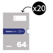 Winc Botany Book NSW 250 x 175mm 57gsm 64 Pages Light Grey Pack 20