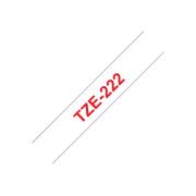 Brother Tze-222 Tape Labelling Red On White 9mm
