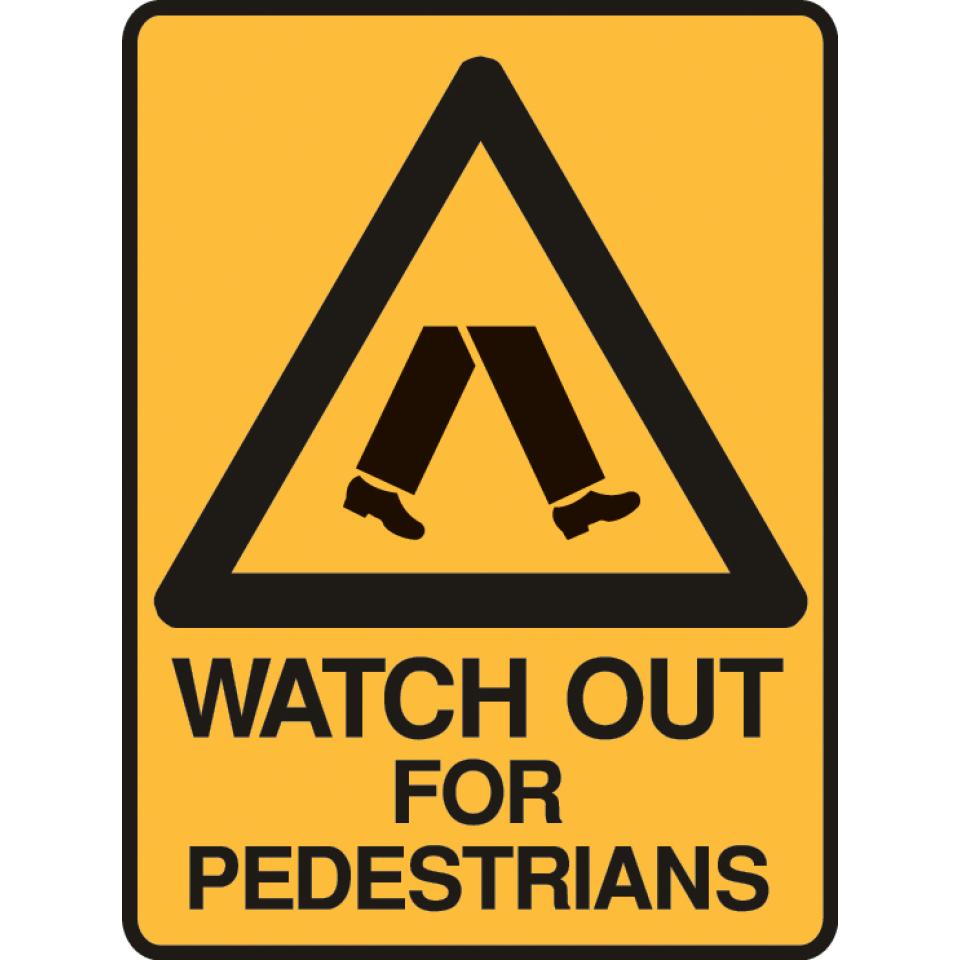 Brady 844441 Sign Watch Out For Pedestrians Polypropylene 450X300mm Each