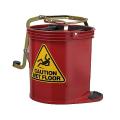 Thumbnail image of Cleera Mop Bucket Heavy Duty Plastic Foot Pedal Wringer On Wheels 15 Litre Red