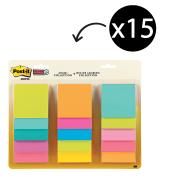 Post-it Super Sticky Notes 76 x 76mm Waterfall Assorted Colours Pack 15