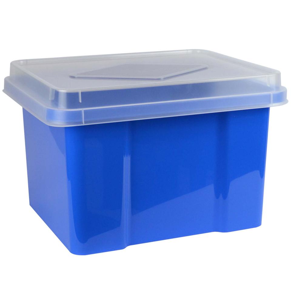 Italplast Storage Box Blueberry With Clear Lid 32L