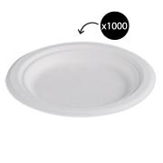 Ecoware PA89581 Bagasse Round Plate 184mm 7 Inch 176x16mm Carton 1000