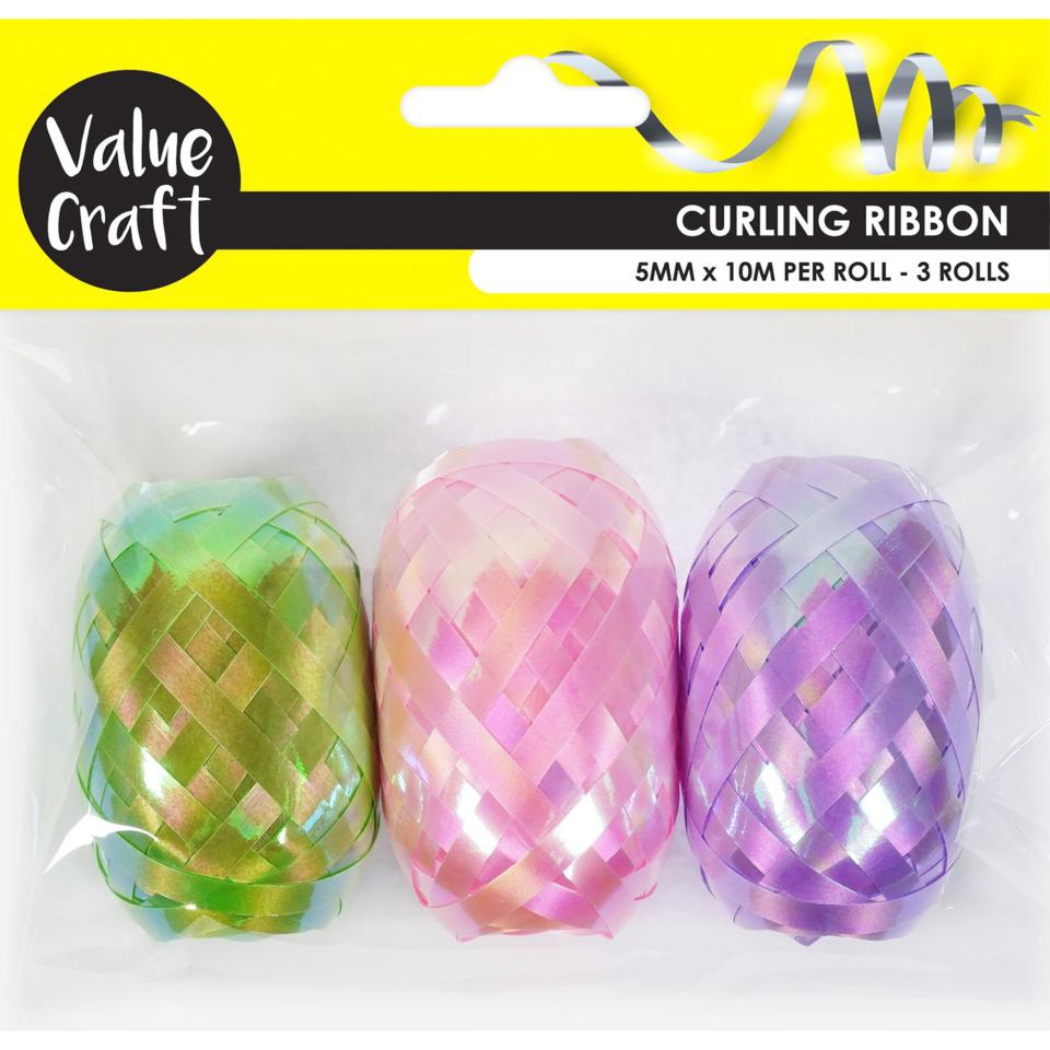 Arbee Curling Ribbon Pastel Solid 10m Pack 3 Image