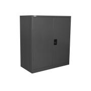 Steelco Stationery Cupboard 2 Adjustable Shelves Lockable 1015H x 914W x 463Dmm Graphite Ripple
