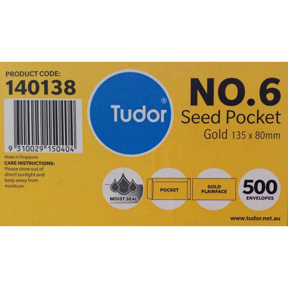 Tudor Envelopes 115040 No.6 Seed Pocket Moisten 135X80mm Box 500