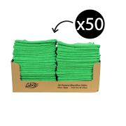 Sabco Professional All Purpose Microfibre Cloths 280gsm Green Box 50