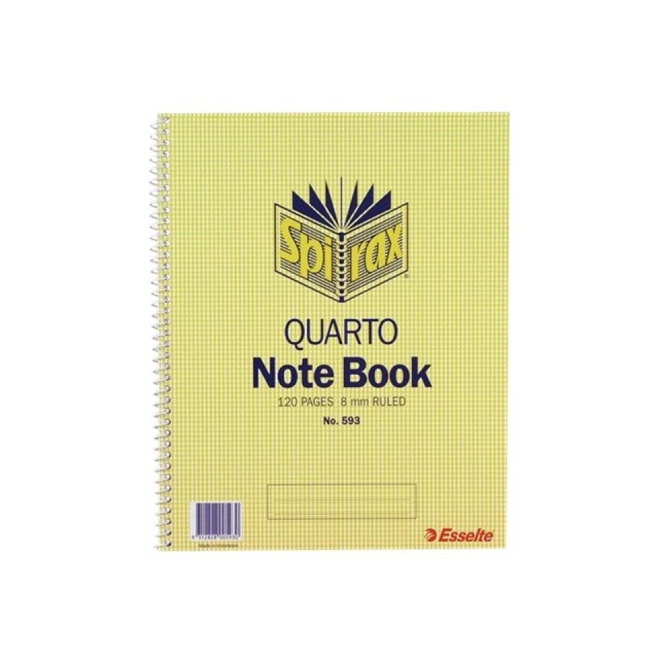 Spirax 593 Notebook Quarto Side Opening 250X200mm 120 Page