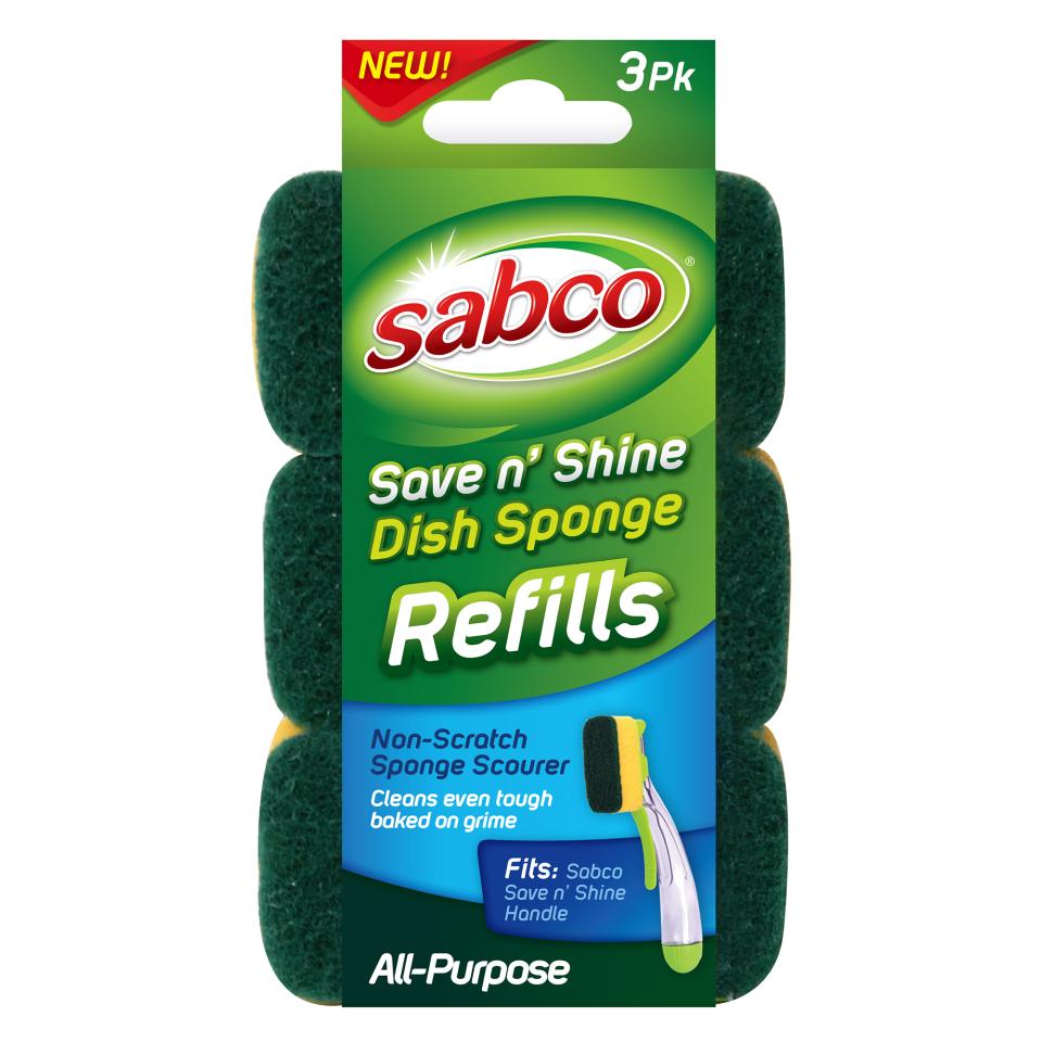 Sabco Save N Shine Trigger Dish Sponge Refills Pack 3