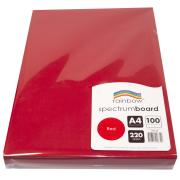 Rainbow Spectrum Board A4 220gsm 100 Sheet Red