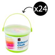 Educational Colours Chalk Thick Assorted Bright Colours Bucket 24
