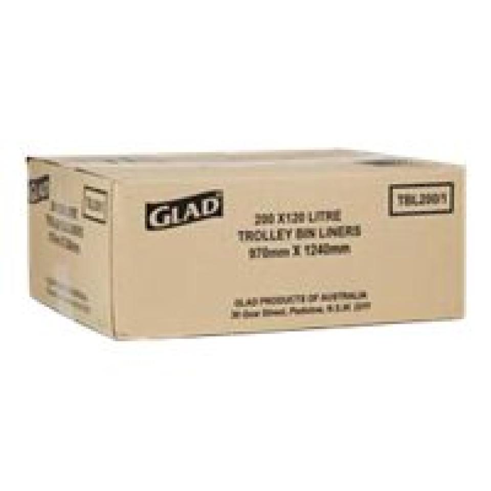 Glad Bin Liner 1240X970 Black PVC Box 200 Winc