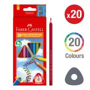 Faber-castell Junior Triangular Colour Pencils Assorted - Pack of 20