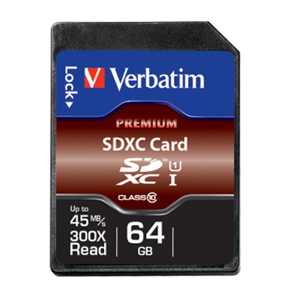 Verbatim Premium SDXC 64 GB Memory Card | Winc