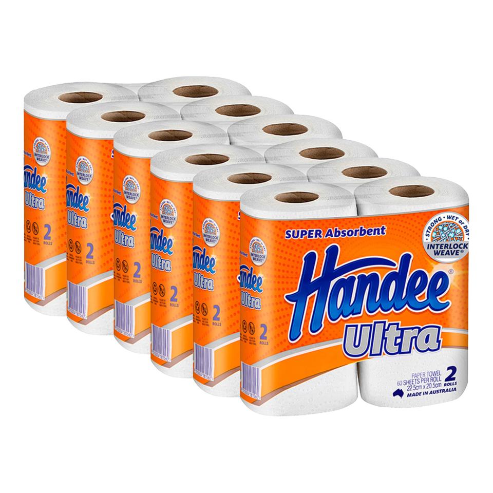 Handee Ultra 2264193 Kitchen Towel 2 Ply 60 Sheets 2 Pack Carton 6 | Winc