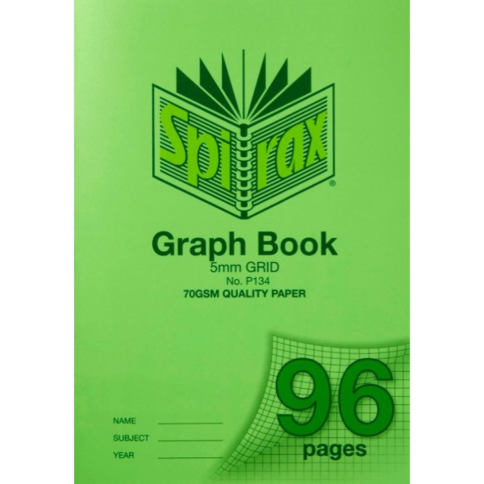 Spirax P134 A4 Grid Book 5mm Squares Polypropylene Cover 70GSM 96 pages