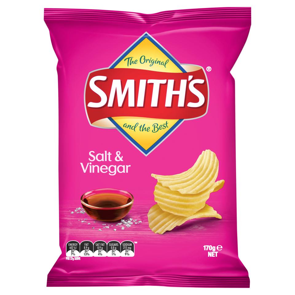 Smiths Chips Crinkle Cut Salt & Vinegar 170g | Winc