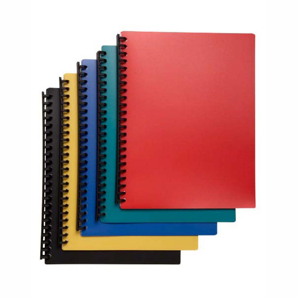 Winc Display Book Refillable A4 20 Pocket Assorted Colours Pack 10 Winc