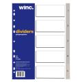Thumbnail image of Winc Dividers A4 Polypropylene 1-5 Numerical Grey Tab