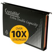 Crystalfile Suspension File PP Foolscap Complete Extra Double Capacity Black Box 10