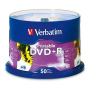 Verbatim Printable DVD+R 4.7 GB / 16x / 120 Min - 50-Pack Spindle